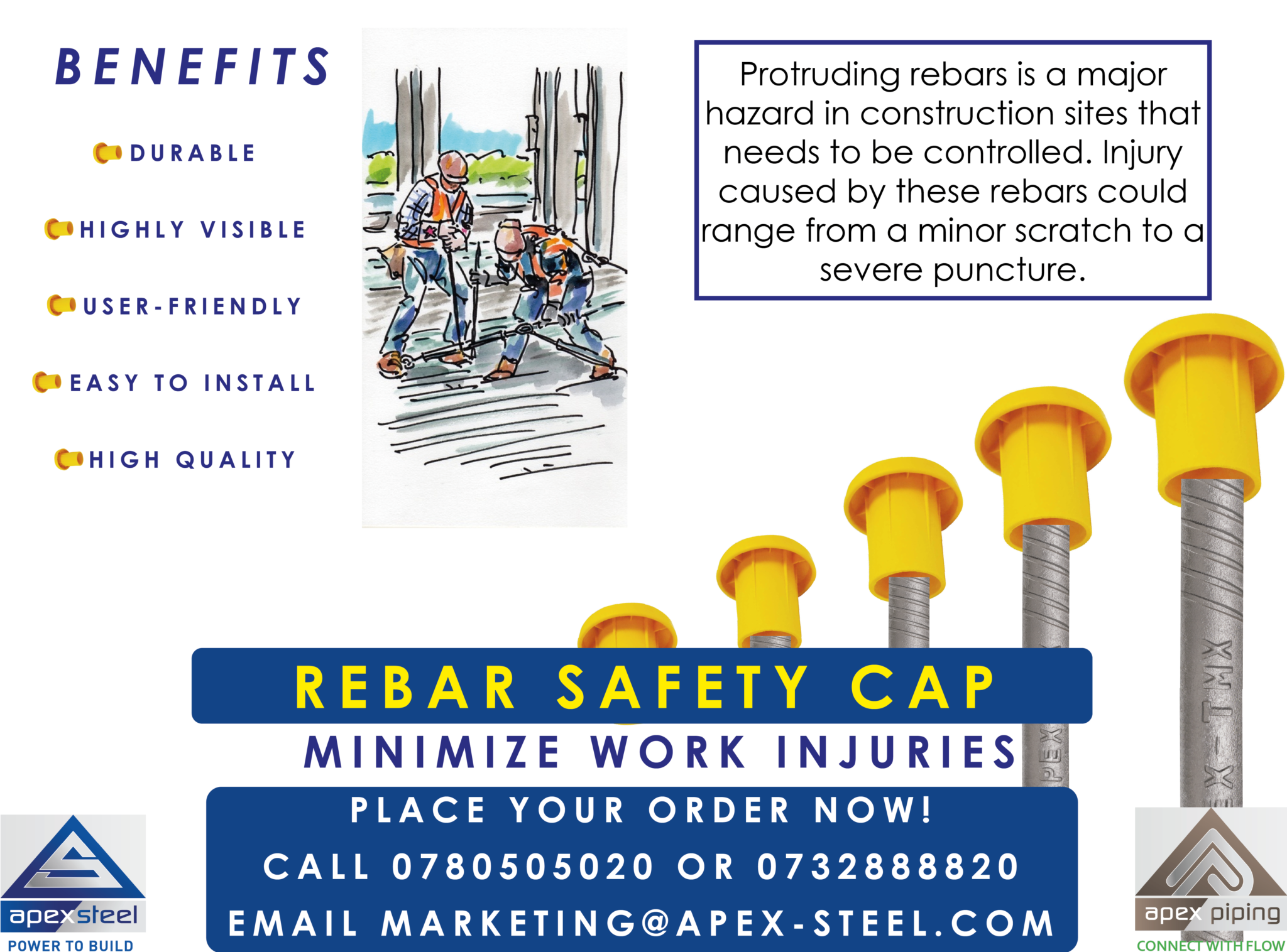 Safety First How Apex Rebar Safety Caps Protect You OnSite Apex Group